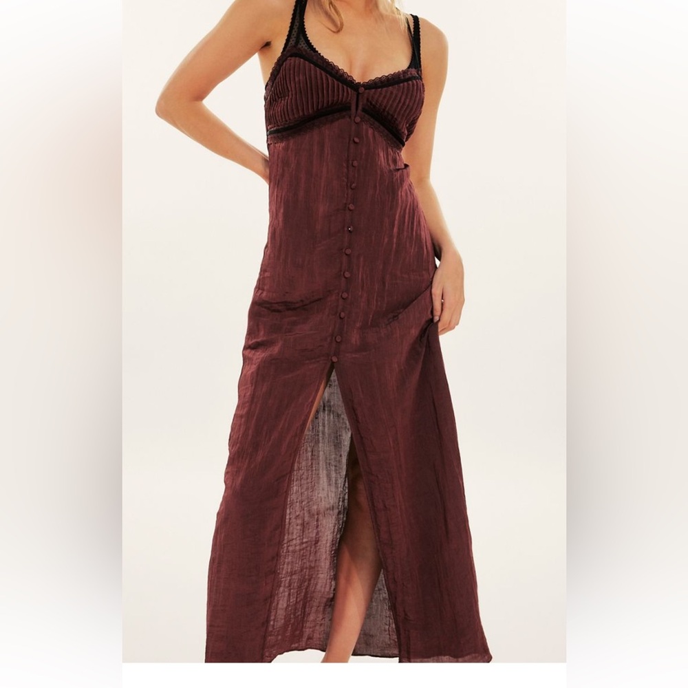 Free people- Brighter days- Burgundy Maxi Dress